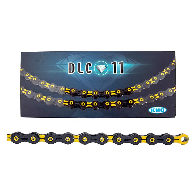 KMC X11SL DLC Chain, 11sp, 1/2 x 11/128, 116L, Yellow/Black