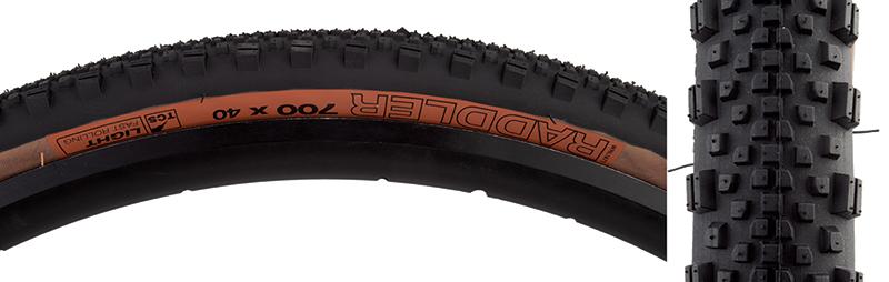 WTB Raddler TCS Light Fast Rolling Tire, 700C x 40mm, Tubeless Folding,  Black/Gum